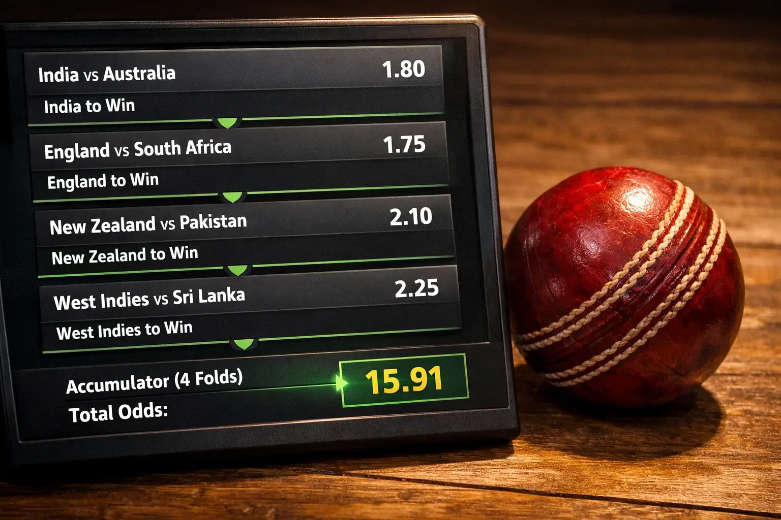 Cricket wedden met accumulators