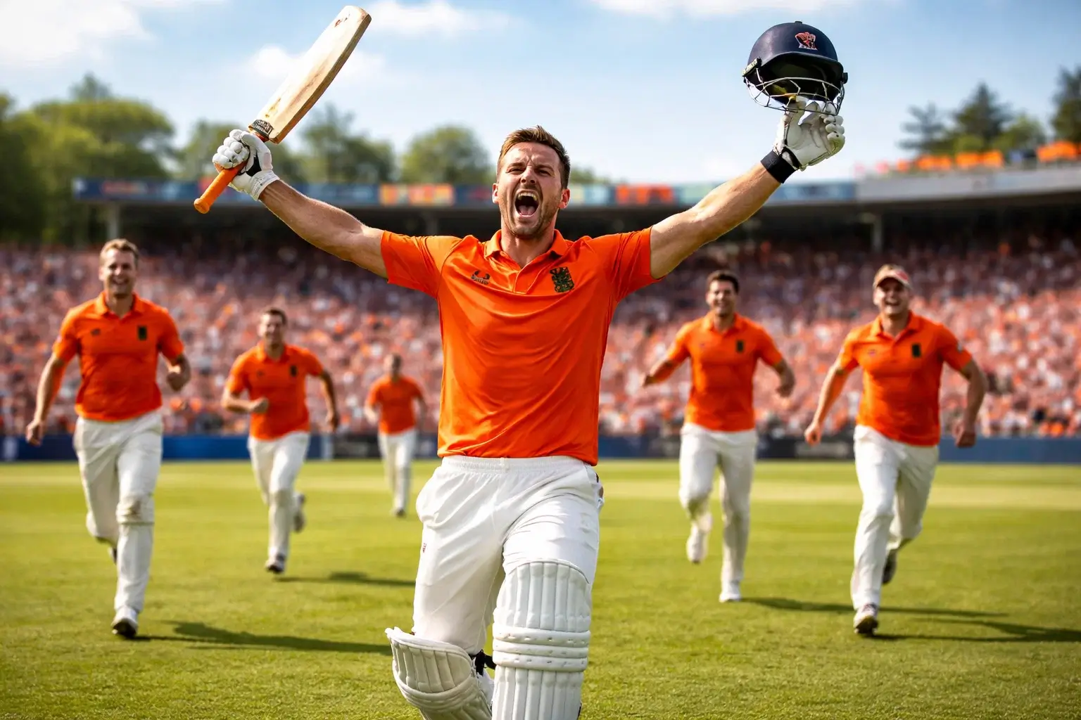 Nederlands cricketteam wedden op Oranje