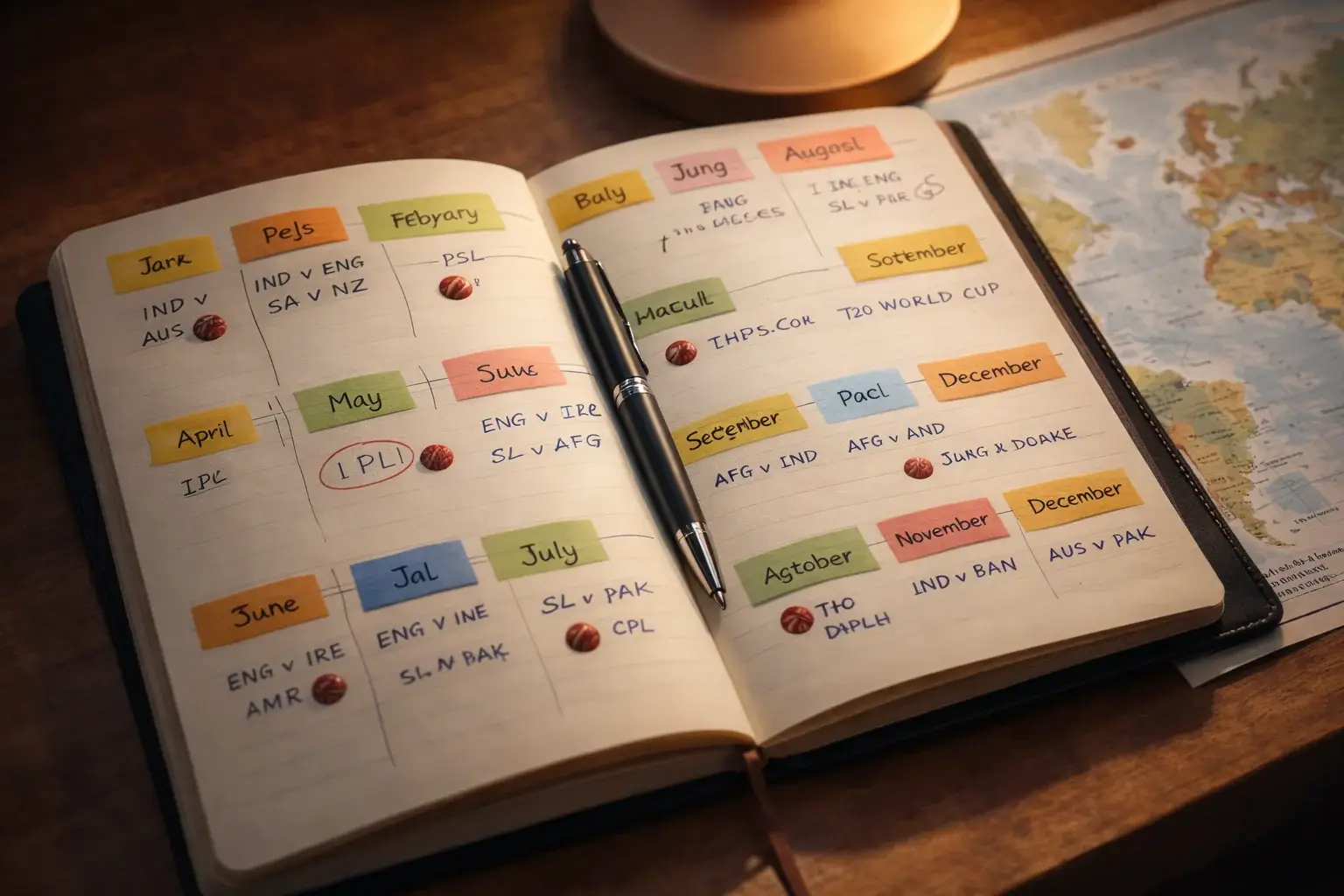 Seizoenskalender cricket voor wedders